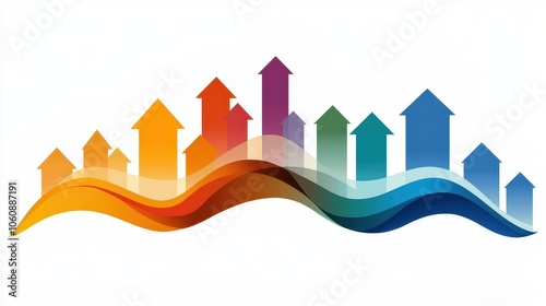 Colorful Arrow Growth Abstract Design