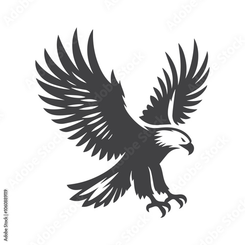 Eagle bird vector silhouette illustration. 