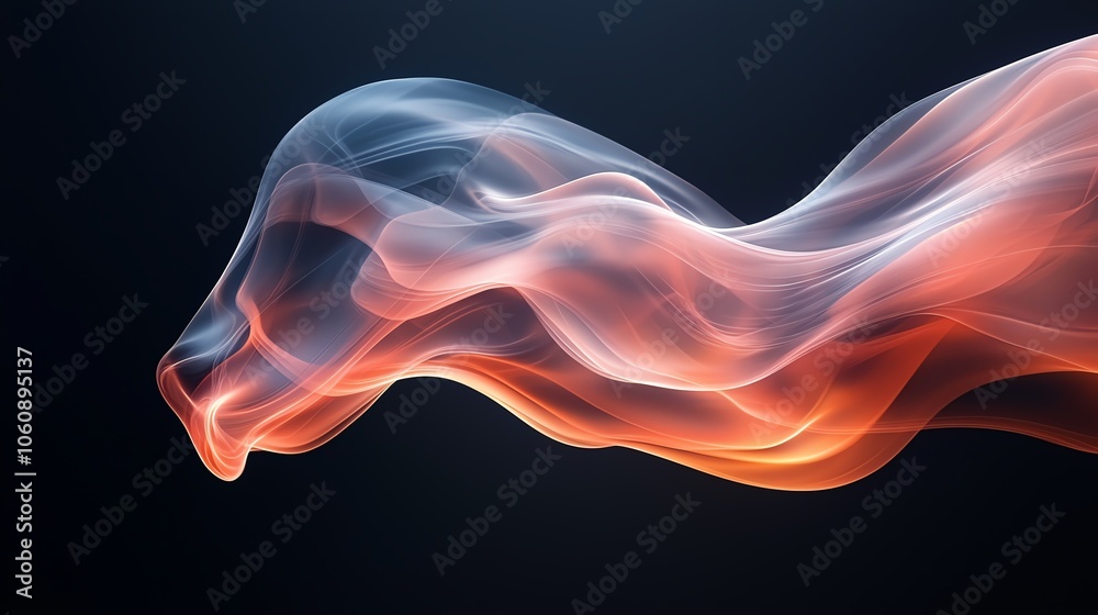 Fototapeta premium Abstract wave of smoke on dark background