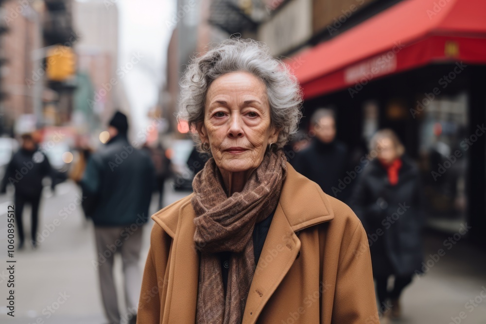 Portrait of an elderly woman in the street of New York City. Portrait of an elderly woman in the street of New York City.