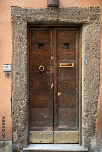 Old Door with Modern Doorbell