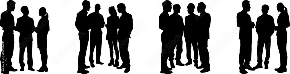 collection of business people silhouettes. collection of business people silhouettes.