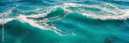 Water Waves, Turquoise Blue Wet Ocean Sea, Foam, Background Graphic