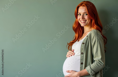 Pregnant Woman Smiling in Anticipation of Child - Family, Happiness, Motherhood