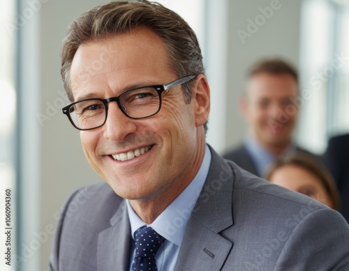 portrait of a businessman smiling man friendly