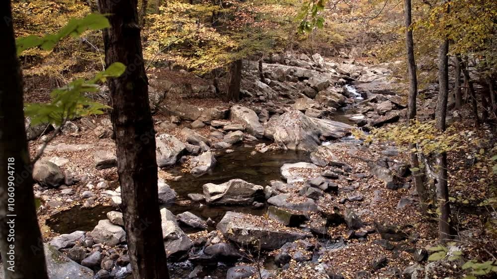 Water cascades past giant boulders in Richland Creek in the Laurel Snow State Natural Area in Tennessee Water cascades past giant boulders in Richland Creek in the Laurel Snow State Natural Area in Tennessee