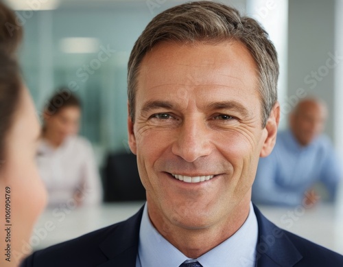 portrait of a businessman smiling man friendly