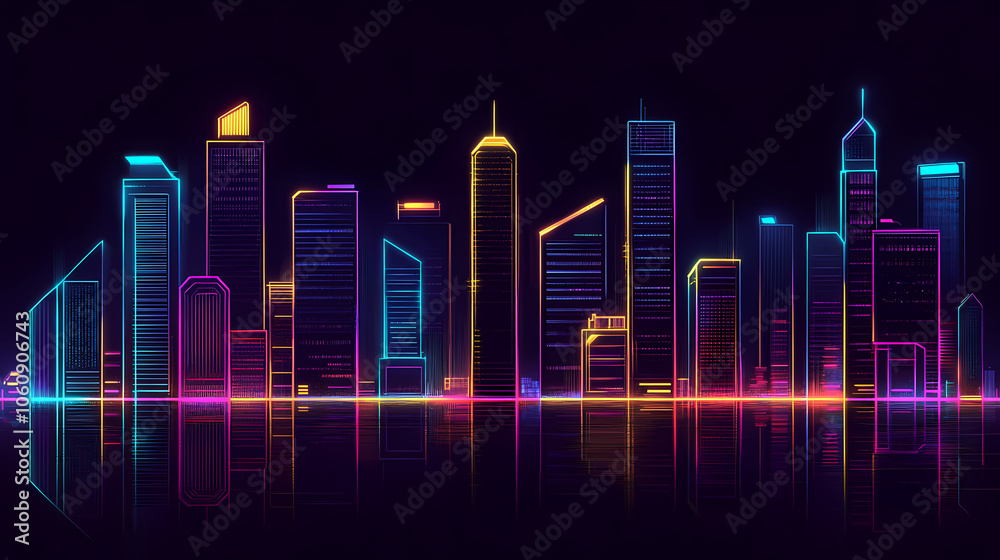 Light metropolis futuristic feeling dystopic dark runner technological neon city cyberpunk digital day scrapers urban. Neon Blade City. Illustration Light metropolis futuristic feeling dystopic dark runner technological neon city cyberpunk digital day scrapers urban. Neon Blade City. Illustration