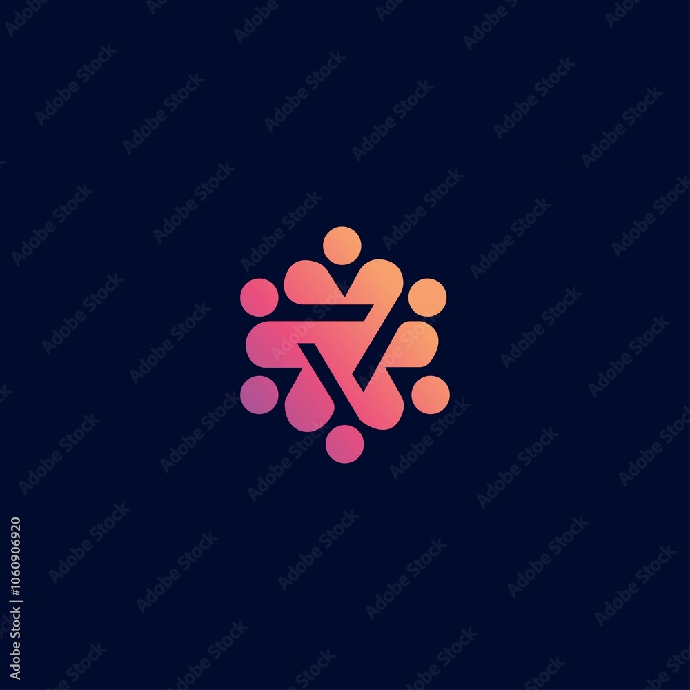 Geometric gradient vector logo template design Geometric gradient vector logo template design