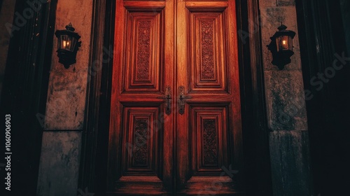 Majestic Wooden Doors in a Historic Building