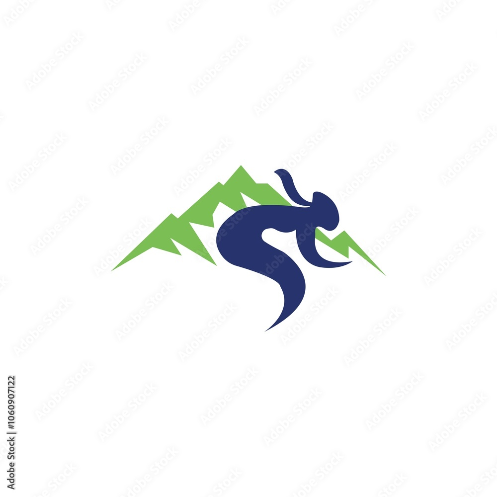 Fototapeta premium Mountain human character vector logo design