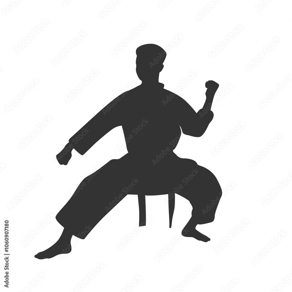 Karate in vector, flat style. Sportsman in vector. Karate in vector, flat style. Sportsman in vector.
