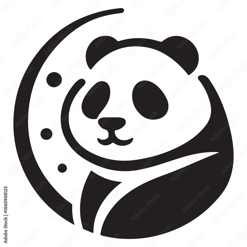 Minimalist Panda Icon for Logos and Branding Minimalist Panda Icon for Logos and Branding