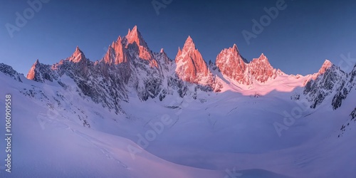 Majestic Mountain Peaks at Sunrise in the French Alps