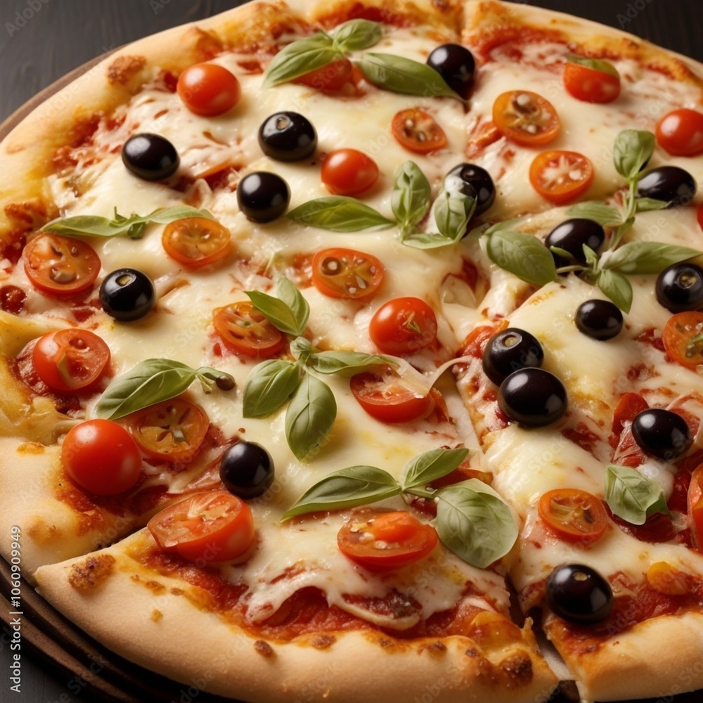 Slices of Italian Vegetable Pizza With cheese and Mushrooms In a Cardboard Box or Packaging for Delivery, on a wooden table in a cafe or pizzeria. Vegetarian food. Fast food. Slices of Italian Vegetable Pizza With cheese and Mushrooms In a Cardboard Box or Packaging for Delivery, on a wooden table in a cafe or pizzeria. Vegetarian food. Fast food.
