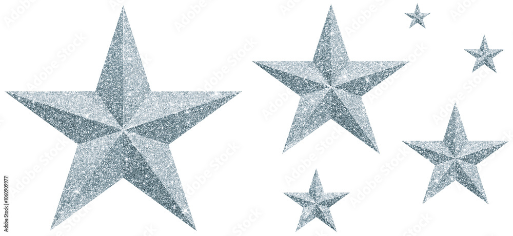 ÉTOILE ARGENTÉE EN RELIEF