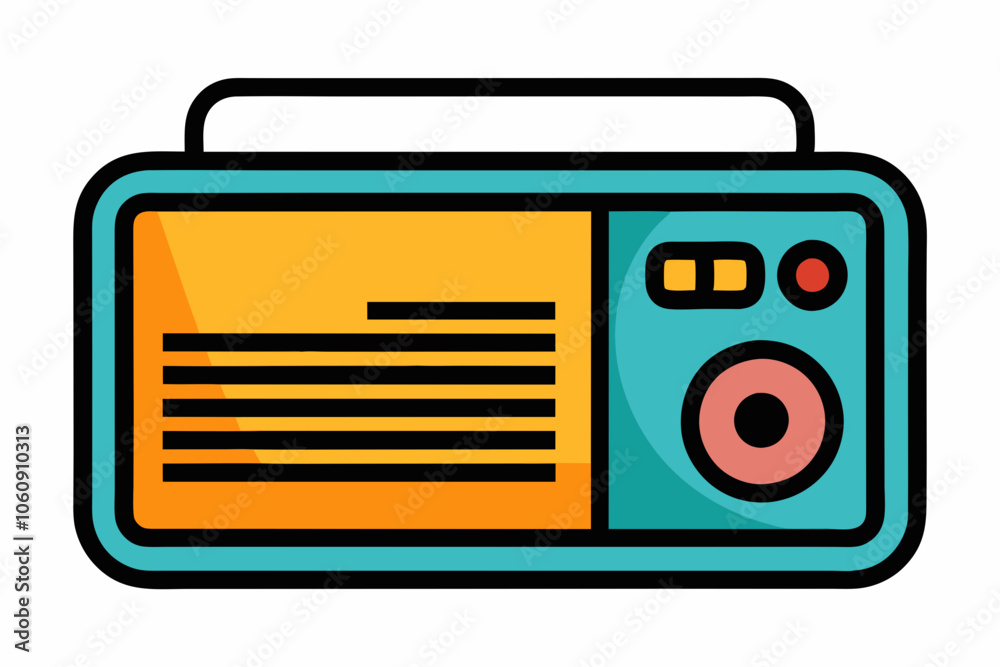 Retro Radio with Pop Art Vector Design Retro Radio with Pop Art Vector Design