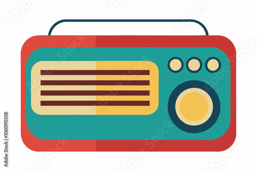 Retro Radio with Pop Art Vector Design