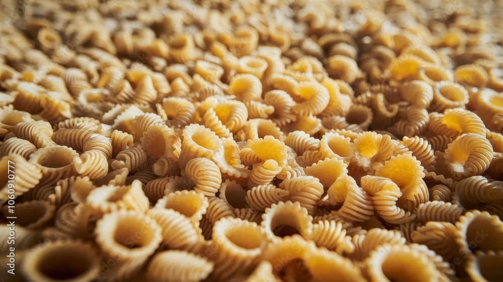 Close-Up of Uncooked Macaroni Noodles in Large Quantity Close-Up of Uncooked Macaroni Noodles in Large Quantity
