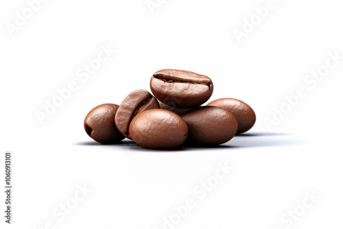 Pile of coffee beans with a brownish color. The beans are small and round, and they are piled on top of each other. Concept of warmth and comfort, as coffee is often associated with relaxation photo