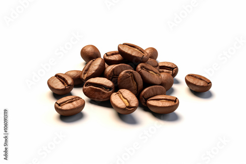 Pile of coffee beans with a brownish color. The beans are small and round, and they are piled on top of each other. Concept of warmth and comfort, as coffee is often associated with relaxation photo