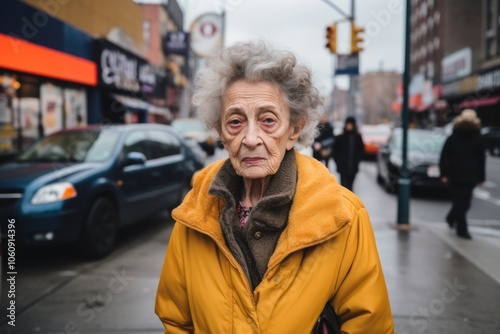 Portrait of an elderly woman on the streets of New York City