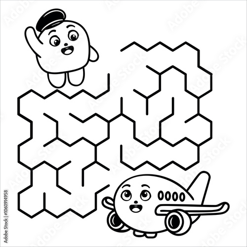 Cute Cartoon Characters Navigating a Fun Maze Design