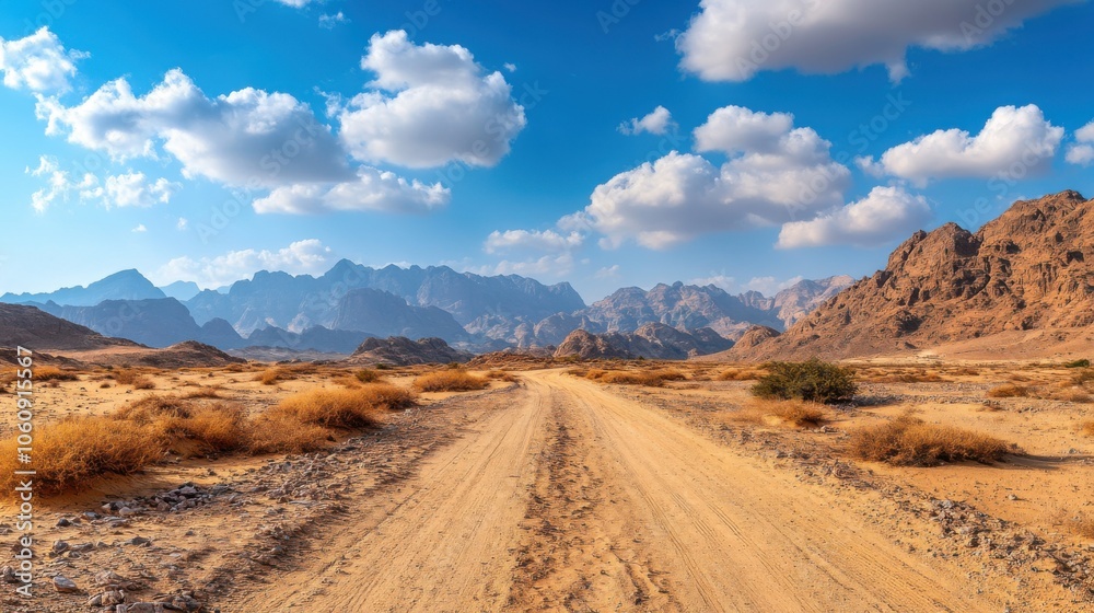 Vast Desert Landscape Against Cloudy Sky Vast Desert Landscape Against Cloudy Sky