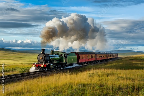 steam train in the countryside