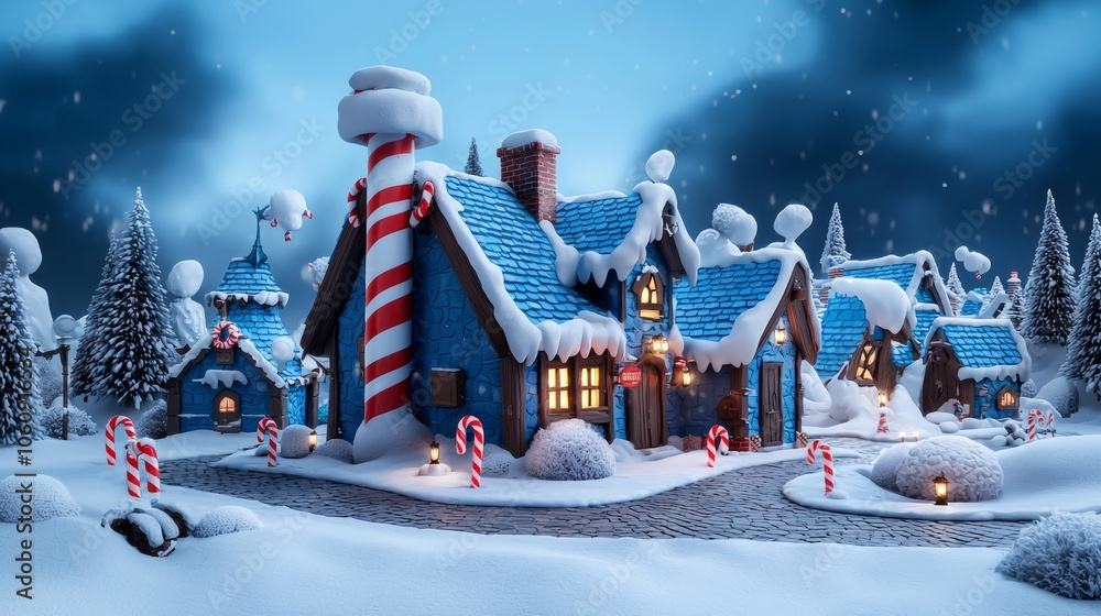 custom made wallpaper toronto digitalA cozy and enchanting view of Santa's North Pole Workshop surrounded by snow