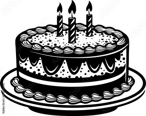 birthday cake icon illustration vector