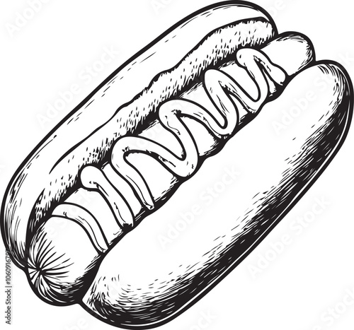 hotdog vector silhouette illustration