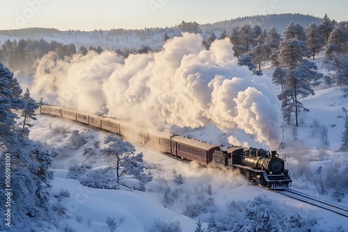 train in the snow