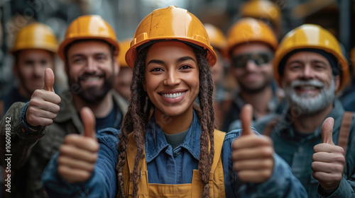 A Female Engineer Collaborating with Her Crew