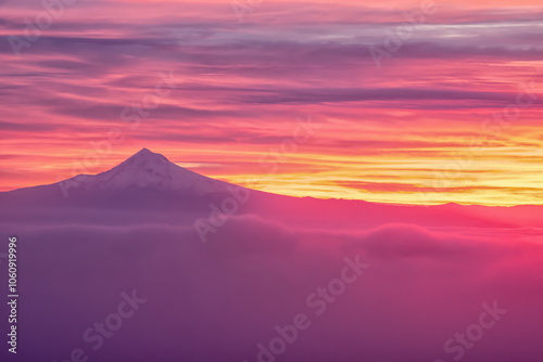 Foggy Sunrise with Mt. Hood