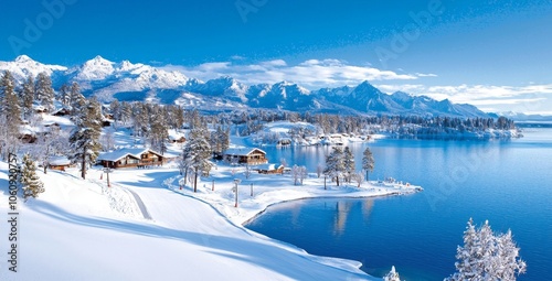 View of Lake Tahoe from high above Heavenly Ski Resort, California and Nevada