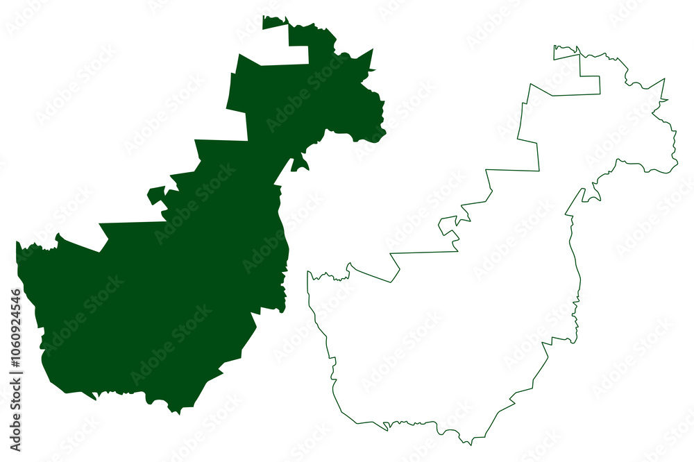 Obraz premium Temosachic municipality (Free and Sovereign State of Chihuahua, Mexico, United Mexican States) map vector illustration, scribble sketch Temósachic map