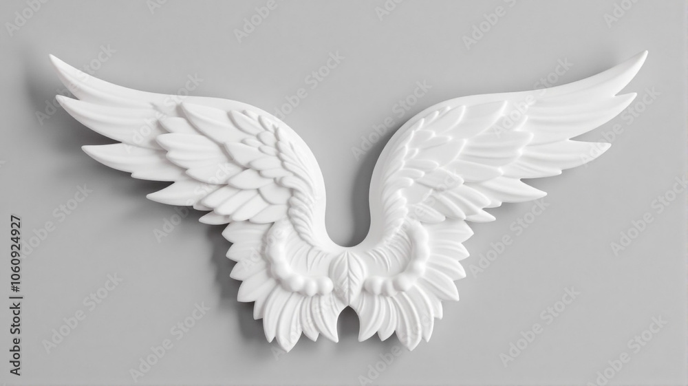 Obraz premium white wings on black background