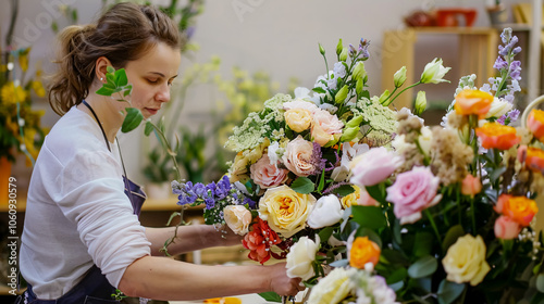 A floristry master class where students learn to make summer bouquets, focusing on flower arranging and hands-on techniques.