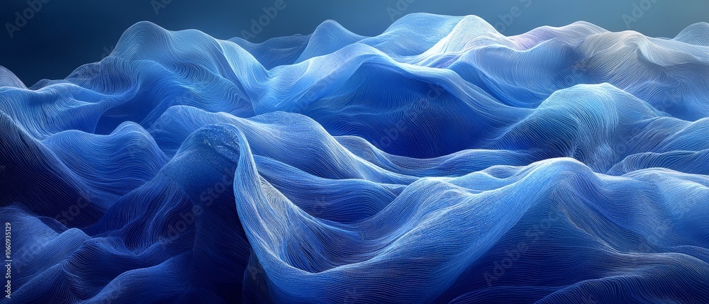 Abstract depiction of flowing blue waves, suggesting movement and tranquility. Abstract depiction of flowing blue waves, suggesting movement and tranquility.