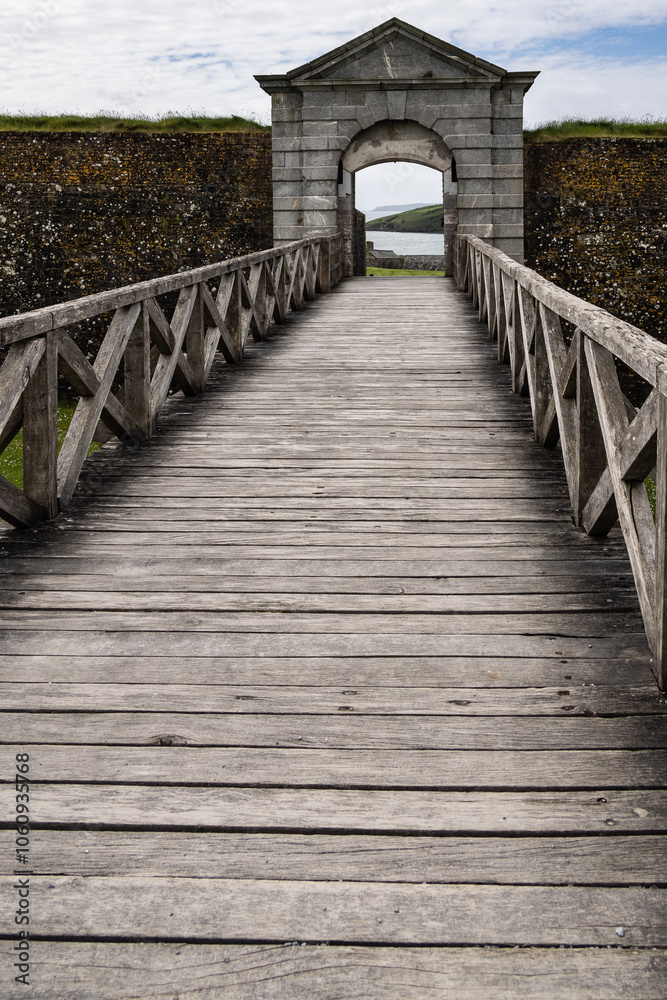 Fototapeta premium wooden bridge to fort