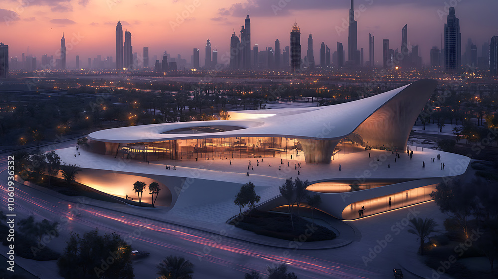 Dubai, UAE, February 9, 2021, Dubai museum from sheikh zayed road Dubai, UAE, February 9, 2021, Dubai museum from sheikh zayed road