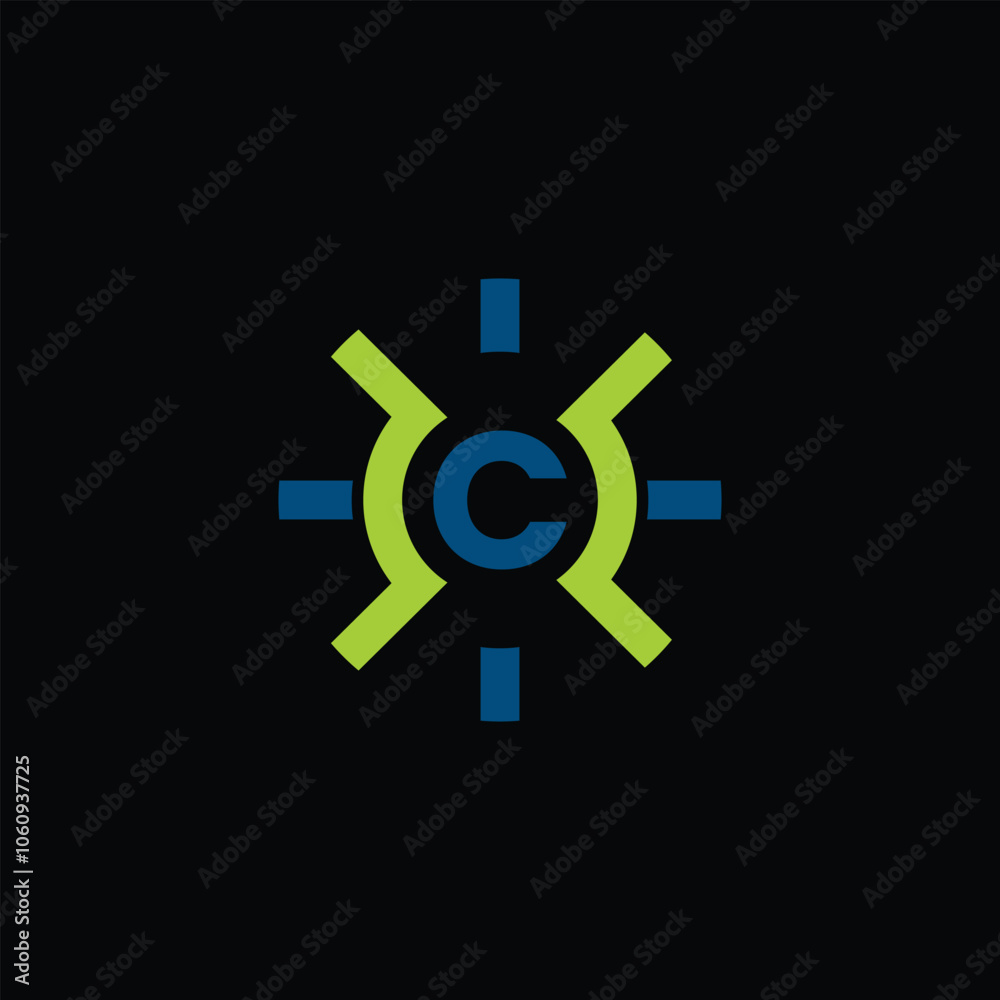 Iconic Technology Symbol With Letter C