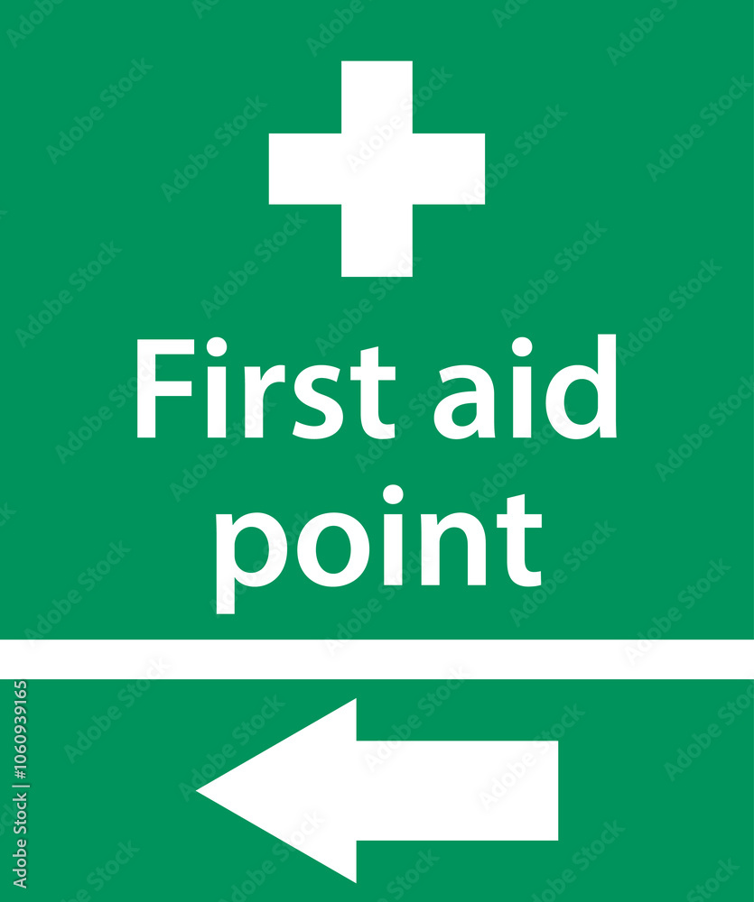 First aid post box point green sign icon First aid post box point green sign icon