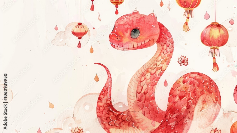 Obraz premium A cute red snake