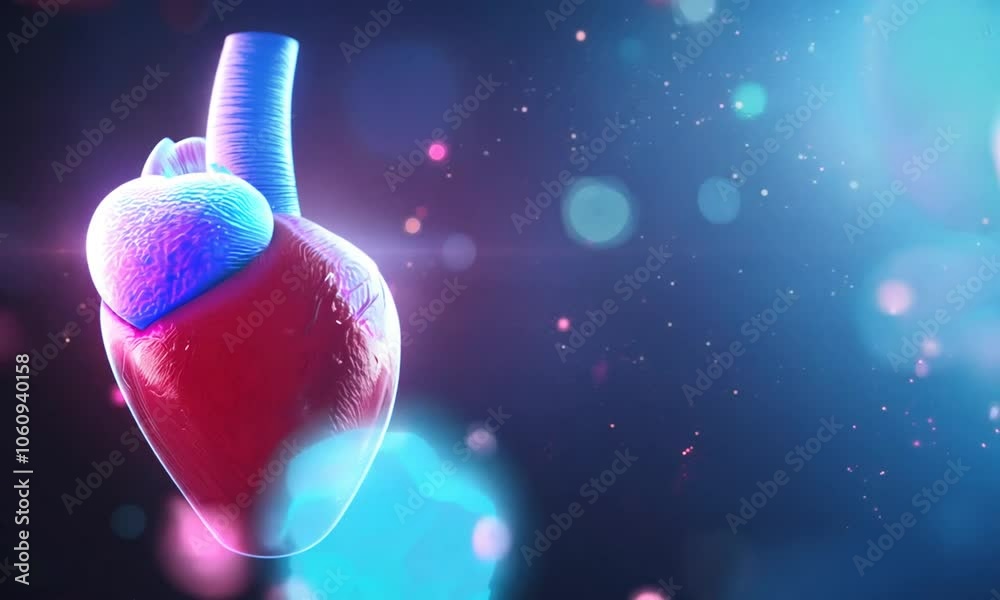 A 3D illustration of a human heart with arteries, showcasing anatomical details and vibrant colors. A 3D illustration of a human heart with arteries, showcasing anatomical details and vibrant colors.