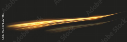 Golden Light Wave speed Lines: Shining Gold Design Element with Wavy Bright Stripes.	

