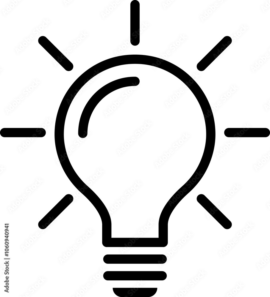 Light Bulb line icon vector, isolated on white background. Idea sign, solution, thinking concept. Lighting Electric lamp, electricity, shine, shiny. Flat style for graphic design, logo, web site, UI. Light Bulb line icon vector, isolated on white background. Idea sign, solution, thinking concept. Lighting Electric lamp, electricity, shine, shiny. Flat style for graphic design, logo, web site, UI.