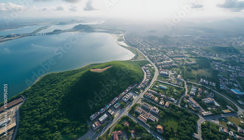 Cidade de Aracaju vista de cima com drone 4k - Estado de Sergipe - Nordeste - Brasil isolated with white shades, png photo