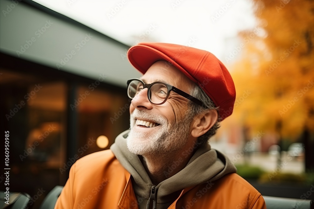 Portrait of a smiling senior man with eyeglasses and cap Portrait of a smiling senior man with eyeglasses and cap